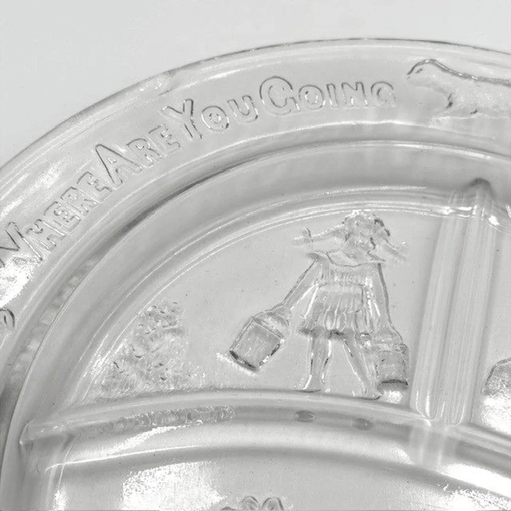 Tiara Exclusives Nursery Rhyme Divided Glass Plate See-Saw Margery Daw 8.5